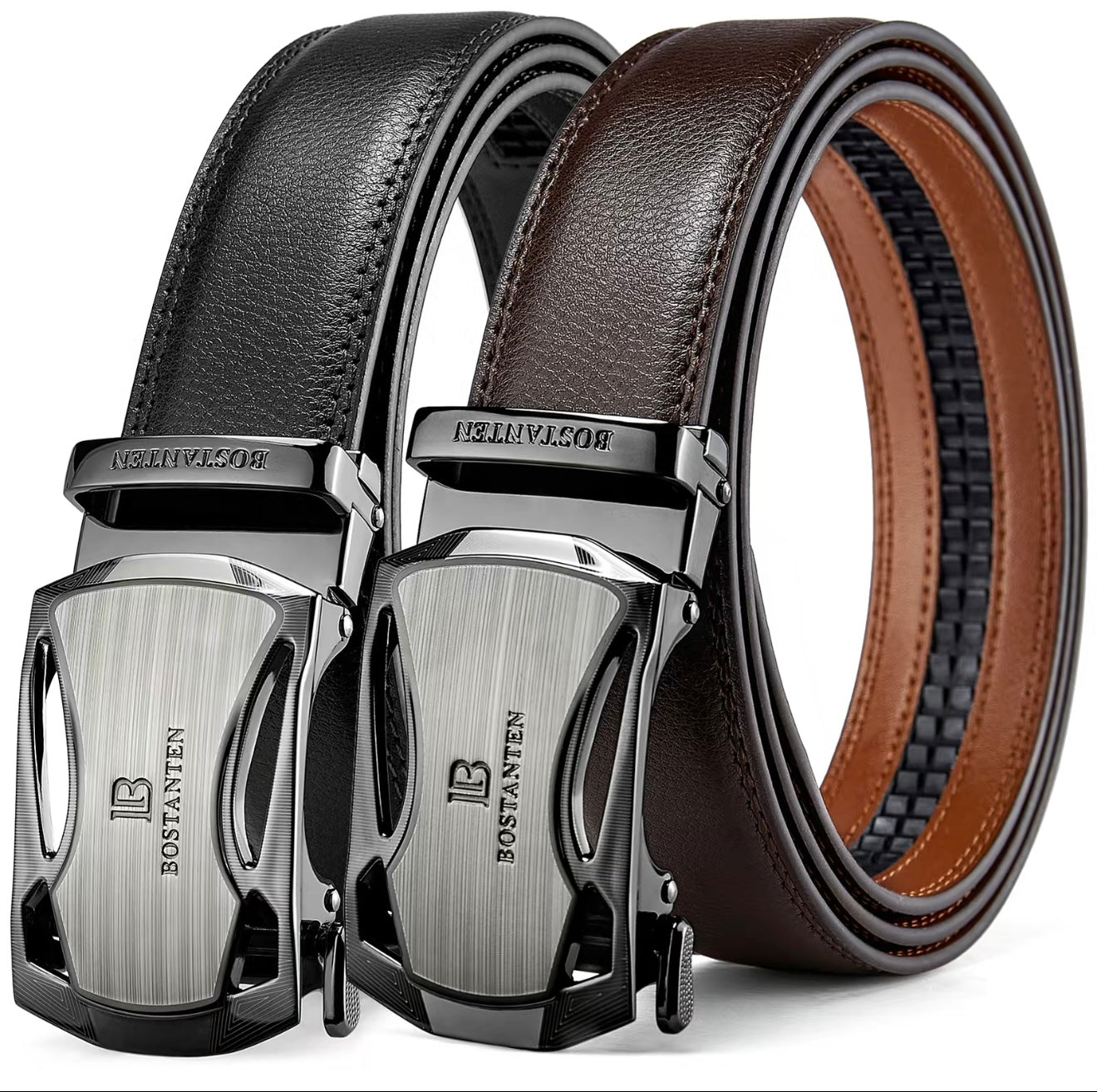 BOSTANTEN Mens Belt Leather Belt with Micradjust Technology® Buckle